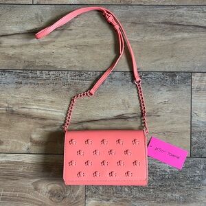 NWT Betsey Johnson Summerween Skull Crossbody Bag Coral